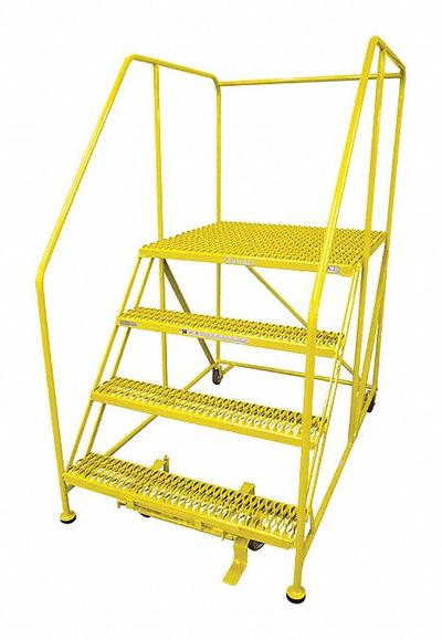 COTTERMAN Work Platform: 3.3 ft Platform Ht - Max, 36 in x 36 in, Steel - Manual-Lock Rolling Single-Access Platforms