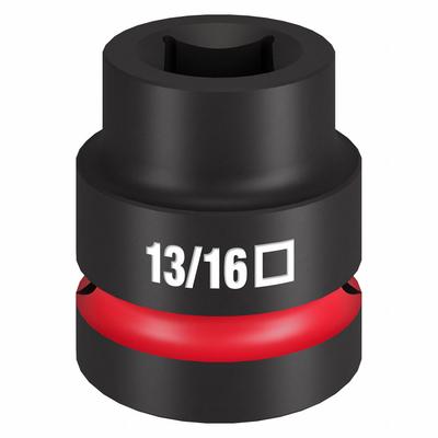 MILWAUKEE Impact Socket: 1 in Drive Size, SAE, 13/16 in Socket Size, 4-Point, Std - 1" Drive Impact Sockets