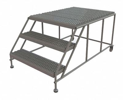 TRI-ARC Mobile Work Platform: 2.5 ft Platform Ht - Max, 36 in x 47 in, Steel - Tilt-&-Move Rolling Single-Access Platforms