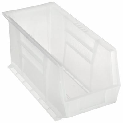 QUANTUM STORAGE SYSTEMS Hang and Stack Bin: 8 1/4 in x 18 in x 9 in, Clear - Clearview Plastic Bins