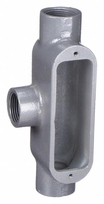 HUBBELL KILLARK Conduit Outlet Body: Iron, 1 in Trade Size, T Body, 12 cu in Body Capacity - T - Tee Type
