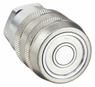 Parker Hydraulic Quick Connect Hose Coupling: 3/4 in Coupling Size, Steel, Fluorocarbon - 71 Series Hydraulic Quick-Connect Coupling Bodies