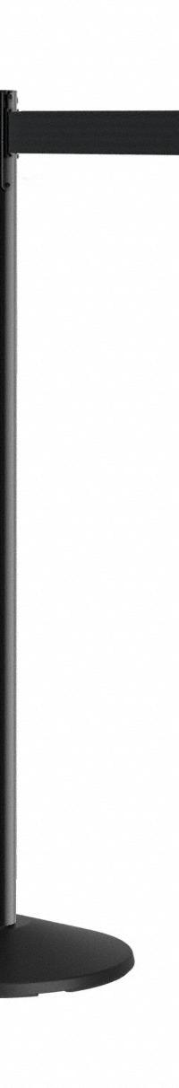 RETRACTA-BELT Barrier Post with Belt: Black, No Pattern, No Legend, 9 ft Belt Lg, Black, 9 ft x 2 in (MPN P101SB-BK9). Key specifications — Base Material: ABS; Belt Color: Black; Brand: RETRACTA-BELT; Post Material: Steel; Post Color: Black; Message: No Legend.