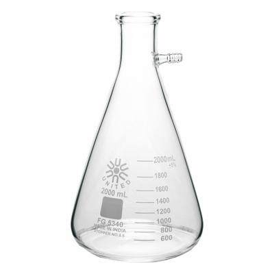 APPROVED VENDOR Filtering Flask: 2 L, Colorless, Conical - Glass Filtering Flasks