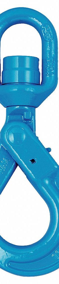 YOKE Self-Locking Hook: 8,800 lb Working Load Limit, 100 Hook Grade, Alloy Steel, 3/8" Thread Size (MPN X-027N-10). Key specifications — Color: Yellow; Brand: YOKE; Visual Indicator Markings: None.