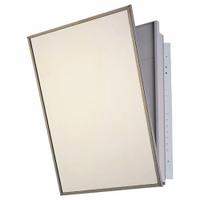 KETCHAM Medicine Cabinet: Rectangular, Glass, 24 in Overall Ht, 18 in Overall Wd, Stainless Steel (MPN 174-HC). Key specifications — Brand: KETCHAM; Frame Material: Stainless Steel; Frame Finish: Bright Annealed; Frame Color: Silver; Material: Glass.