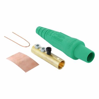 LEVITON Single Pole Inline: Female, Green, 600V AC/600V DC, 300 A, Double Set Screw Termination - Plugs with Set Screw Terminations