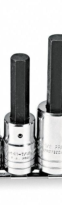 PROTO Socket Bit Set: 1 - 25 Pieces, 1/2 in Drive Size, 7 Pieces, 1/4 in to 5/8 in Tip Size Range (MPN J5441-7). Key specifications — attr1216280: Fixed Insert; attr1216283: PROTO; attr1225718: 1/4 in to 5/8 in; attr1227491: 1/2 in.