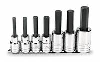 PROTO Socket Bit Set: 1 - 25 Pieces, 1/2 in Drive Size, 7 Pieces, 1/4 in to 5/8 in Tip Size Range (MPN J5441-7). Key specifications — attr1216280: Fixed Insert; attr1216283: PROTO; attr1225718: 1/4 in to 5/8 in; attr1227491: 1/2 in.