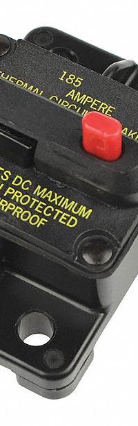 Automotive Circuit Breaker: CB185, 48V DC, 3 kA at 48V DC, Stud (MPN CB185-50). Key specifications — Series: CB185; Voltage: 48V DC; Interrupt Rating: 3 kA at 48V DC; Terminal Connection: Stud; Circuit Breaker Type: Hi-Amp Circuit Breaker; Brand: BUSSMANN.
