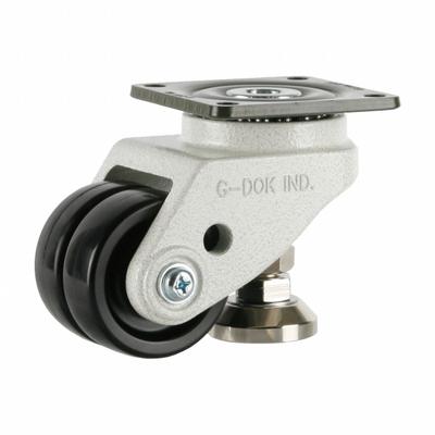 FOOT MASTER Plate Caster: Nylon Tread, 72 mm Wheel Dia, 108 mm Mounting Ht - General Purpose Leveling Plate Casters
