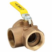 APOLLO Manual Three-Way Ball Valve: 2 in, Bronze, L Flow, FNPT x FNPT x FNPT, Std Port Ball Port (MPN 7060801). Key specifications — Brand: APOLLO; Handle: Lever.