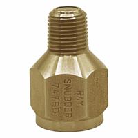 RAY Pressure Gauge Snubber: Brass, Filter, Brass NPT, 3,000 psi Max. Pressure, 0 Pistons, Oil (MPN 747BD). Key specifications — Snubber Type: Filter; Connection Type: NPT; Brand: RAY; Material: Brass; Compatible Liquids and Gases: Oil.