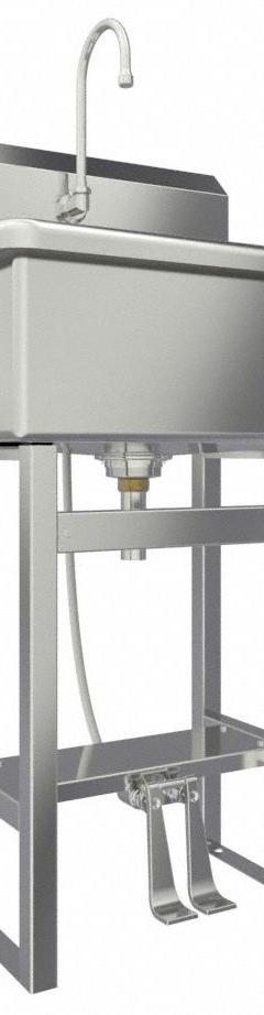 SANI-LAV Scrub Sink: 45 1/2 in Overall Ht, 22 in Bowl Lg, 10 1/2 in Bowl Dp, 0.5 gpm Flow Rate (MPN 531FS-0.5). Key specifications — Includes Side Splash: Side Splash Not Included; Brand: SANI-LAV.