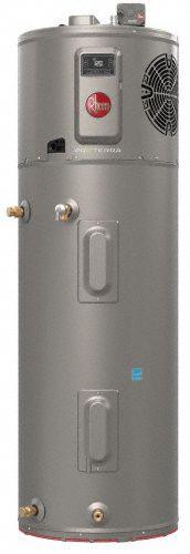 RHEEM Electric Tank Water Heater: 208 to 240V, 40 gal, 5,000 W, Single Phase, 78.9 in Ht (MPN PROPH40 T2 RH400-SO). Key specifications — Phase: Single; Brand: RHEEM; Maximum Recovery Flow Rate: 26 gph @ 90°F.