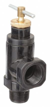 DAYTON Valve: MNPT x FNPT, 3/4 in x 3/4 in, Nylon, 150 psi Max. Op Pressure, 5°C to 180°F (MPN 4KGZ9). Key specifications — Brand: DAYTON.