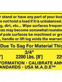 MAG-MATE Replacement Capacity Sticker: 900204, Below-the-Hook Lifting Magnets. Key specifications — Brand: MAG-MATE; Manufacturer Part Number: 900204; Product Type: Capacity Sticker.