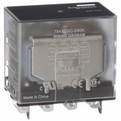 SCHNEIDER General Purpose Relay: Socket Mounted, 15 A Current Rating, 240V AC, 4PDT - Socket-Mounted Relays