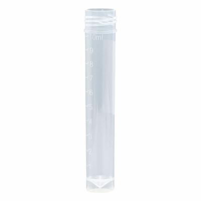 GLOBE SCIENTIFIC Test Tube: Test Tube, Polypropylene, 10 mL Capacity - mL, Conical - Plastic Test Tubes