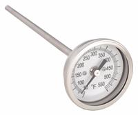 APPROVED VENDOR Dial Thermometer: 50°F to 550°F, 6 in Stem Lg, 2 in Dial Dia (MPN 1NFX4). Key specifications — Accuracy: ±1.5 % Below 150 °F; Brand: APPROVED VENDOR.