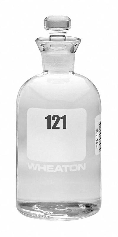 WHEATON Bottle: 300 mL, Robotic Stopper, 165 mm, Colorless, # Sequence: 121-144 - Glass Lab BOD Bottles