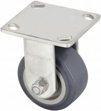 APPROVED VENDOR Plate Caster: Corrosion-Resistant, Rigid, Polyurethane, 4 in Wheel Dia, Medium Duty (MPN P21RX-UP040D-14). Key specifications — attr1109528: Gray; attr1109541: APPROVED VENDOR; attr1172513: Rigid.