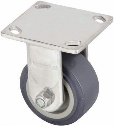 APPROVED VENDOR Plate Caster: Corrosion-Resistant, Rigid, Polyurethane, 4 in Wheel Dia - Corrosion-Resistant Plate Casters