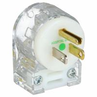 HUBBELL Straight Blade Plug: Hospital Grade, 5-15P, 125V AC, 15 A, 2 Pole, 3 Blade, Clear (MPN HBL8215CAT)