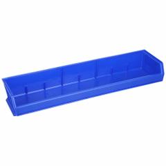 AKRO-MILS Hang and Stack Bin: 33 in x 8 5/8 in x 6 in, Blue, Label Holder Included, Stacking Capable (MPN 30320BLUE). Key specifications — Electrostatic Discharge: Not Electrostatic Discharge Conductive; Brand: AKRO-MILS; % Recycled Content: 0%.