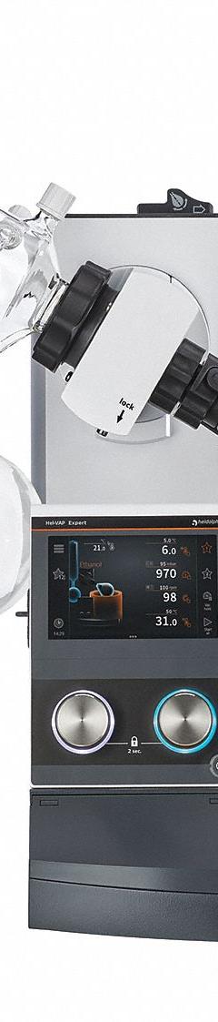 HEIDOLPH Rotary Evaporator: Manual, 5 L, 10 RPM to 280 RPM, 1,300 W Heating Capacity (MPN 036041020). Key specifications — Brand: HEIDOLPH; Height Adjustment Method: Manual; Included Glassware Series and Type: G1 Diagonal Condenser; Vacuum Controller: Yes; Vapor Temperature Sensor: No; Features: Define and Save Own Evaporation Processes (Ramps).