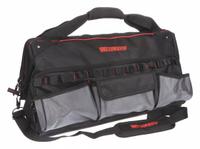 WESTWARD Tool Bag: 22 in W x 12 1/2 in D x 14 in H, Black, Polyester, 11 Pockets, 7 Inside Pockets (MPN 32PJ40). Key specifications — Color: Black; Brand: WESTWARD; Material: Polyester.