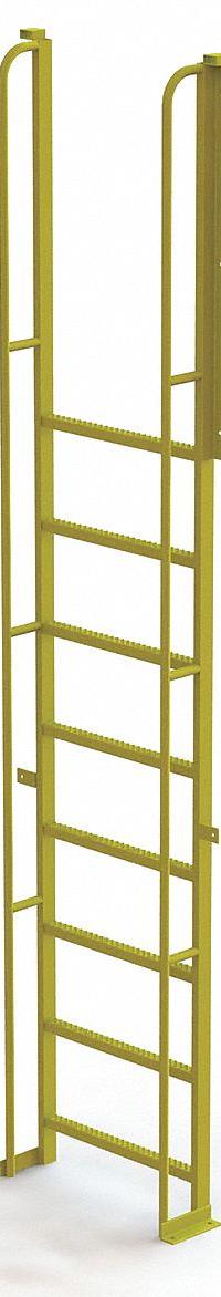 TRI-ARC Configurable Platform Ladder: 11 ft Overall Ht, 30 in Overall Wd, 20 in Overall Dp, Steel (MPN UCL9009246). Key specifications — Material: Steel; Color: Yellow; Brand: TRI-ARC.