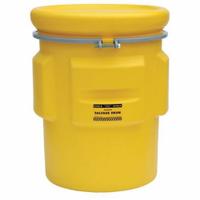 EAGLE Salvage Drum: HDPE, 65 gal, Bolt Ring, Unlined/No Interior Coating, 38 7/8 in x 31 in, Metal (MPN 1665). Key specifications — Drum Material: HDPE; Drum Head Type: Open Head; UN Rating Solids: 1H2/X200/S; UN Rating Liquids: 1H2/X200/S; Interior Lining: Unlined/No Interior Coating; Drum Message Text: None; Closing Ring Material: Metal; For Holding: Hazardous Materials.