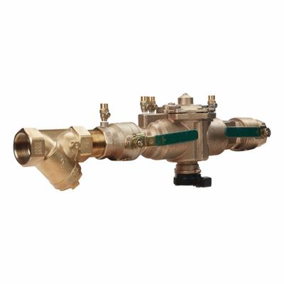 Watts Backflow Preventer: LF009, With Strainer, Bronze, 2 in Pipe Size, FNPT - Watts RPZ Backflow Preventers