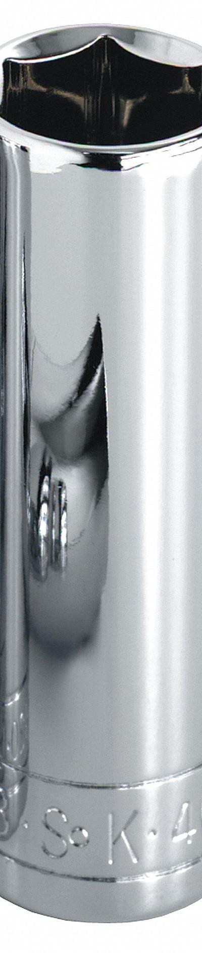 SK PROFESSIONAL TOOLS Socket: SAE, 3/8 in Drive Size, 1 in Socket Size, 6-Point, Deep - 3/8" Drive Hand Sockets