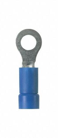 PANDUIT Ring Terminal: Blue, Vinyl Insulation, #8 Stud Size, 16 AWG to 14 AWG Wire Sizes, 600 V (MPN PV14-8R-M). Key specifications — attr1308027: PANDUIT; attr1356513: PV14; attr1356587: Funnel Entry.