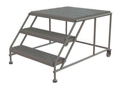 TRI-ARC Mobile Work Platform: 2.5 ft Platform Ht - Max, 36 in x 35 in, Steel - Tilt-&-Move Rolling Single-Access Platforms