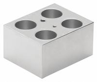 LW SCIENTIFIC Heat Block: Metal, 3 3/4 in Overall Wd, 3 in Overall Lg, 4 Wells, 29 mm Well Dia (MPN DBP-04PL-5077). Key specifications — Product Type: Dry Block Heater; Includes Thermometer Well: Yes; Material: Metal; Volume Capacity: 50 mL; Brand: LW SCIENTIFIC.