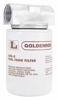 GOLDENROD Fuel Filter: Particulate, Repl Filter, Particulate, 10 micron Filter Rating (MPN 595). Key specifications — Brand: GOLDENROD; Body Material: Steel/Zinc; Compatible Manufacturer Model Number: 570-1; Series: 595-5.