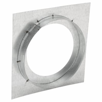 AMERI-VENT Firestop Support Plate: 6 in Duct, 26 ga Base Thick, Steel, 1 3/8 in Base Ht - Ceiling & Floor Firestop Supports