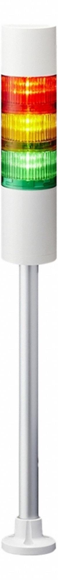 PATLITE Tower Light Assembly: 3 Tier, Sounder Tier Included, IP54, Amber/Green/Red, Direct Wire (MPN LR6-302PJBW-RYGZ). Key specifications — Manufacturer Part Number: LR6-302PJBW-RYGZ; Brand: PATLITE; Operating Voltage: 24V DC; Light Tier Color: Amber.