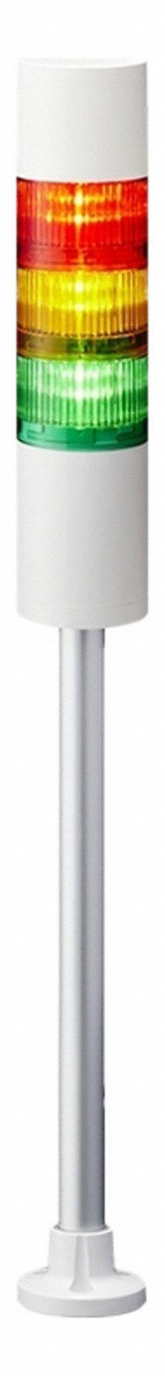 PATLITE Tower Light Assembly: 3 Tier, Sounder Tier Included, IP54, Amber/Green/Red, Direct Wire (MPN LR6-302PJBW-RYGZ). Key specifications — Manufacturer Part Number: LR6-302PJBW-RYGZ; Brand: PATLITE; Operating Voltage: 24V DC; Light Tier Color: Amber.