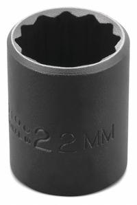 PROTO Impact Socket: 1/2 in Drive Size, Metric, 22 mm Socket Size, 12-Point, Std, Black Oxide (MPN J7422MT). Key specifications — attr1215501: PROTO; attr1215515: Black Oxide; attr1215518: 22 mm.