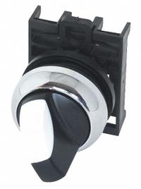 EATON Short-Handled Selector Switch: 22 mm Panel Mount Size, 2 Positions, No Cam Needed Cam (MPN M22M-WKV). Key specifications — Action: Maintained/Maintained; Cam: No Cam Needed; Brand: EATON; Switch Bezel Material Type: Metallic.