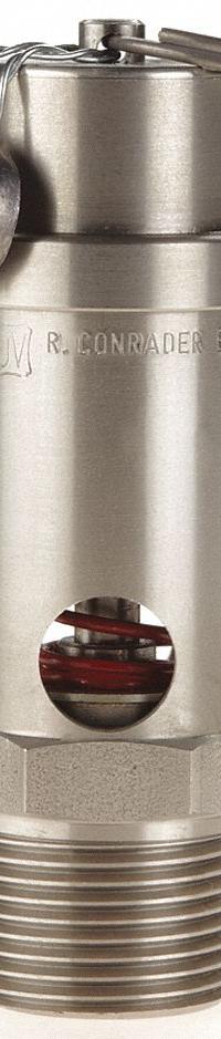 CONRADER Safety Valve: Soft Seat, 3/4 in (M)NPT Inlet (In.), 50 psi Preset Setting (PSI), Viton (MPN SRV530-3/4-V-SS-050). Key specifications — attr291993: Soft Seat; attr291998: Stainless Steel; attr292007: Viton; attr292009: Stainless Steel; attr294753: CONRADER.