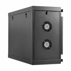 EATON TRIPP LITE Mini Rack Enclosure: 6 Rack Units, 120V AC, 26.6 in x 39.05 in x 13.9 in, Steel (MPN SRW6USM). Key specifications — Brand: EATON TRIPP LITE; Includes: Removable Mounting Plate; Material: Steel; Fan Input Voltage: 120V AC; Fan Style: Front and Back Door Frame.