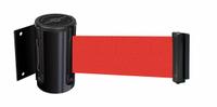 TENSABARRIER Retractable Belt Barrier: Fixed Mounting Plate, 7 1/2 ft Belt Lg, Pattern, Red (MPN 896-STD-33-STD-NO-R5X-C). Key specifications — Frame Color: Black; Brand: TENSABARRIER; Belt Color: Red.