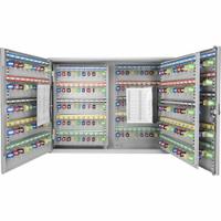 Key Cabinet: 400 Key Capacity, Single Key Lock, Steel, Gray, 21 3/4 in Ht, 25 1/4 in Wd, 5 3/4 in Dp (MPN CB12490). Key specifications — Brand: BARSKA; Finish: Matte; Includes Key Tags: Includes Key Tags; Includes Mounting Hardware: Mounting Hardware Included; Color: Gray; Mounting Location: Wall; Material: Steel.
