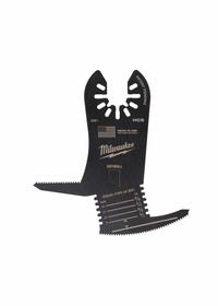 MILWAUKEE Oscillating Tool Blade: 2 1/8 in Blade Wd, 3 11/16 in Overall Lg, Straight Cutting, Steel (MPN 49-25-2281). Key specifications — attr1097473: Drywall; attr1097476: MILWAUKEE; attr1097456: Straight Cutting.