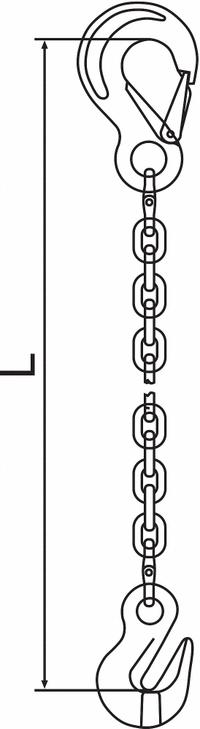 PEWAG Chain Sling: 1/2 in Chain Trade Size, 120 Chain Grade, Grab Hook/Sling Hook, Steel, Fixed (MPN 13G120SSG/5). Key specifications — attr994018: Sling Hook; attr994034: PEWAG.
